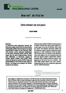 AprilNoref Article Darfur between war and peace Jacob Høigilt