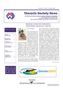 VOLUME 19, ISSUE 1, MARCH[removed]Thoracic Society Thoracic SocietyNews