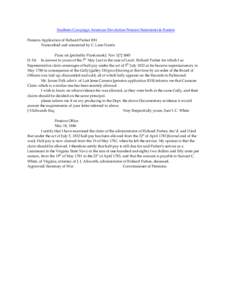 Southern Campaign American Revolution Pension Statements & Rosters Pension Application of Richard Parker R81 Transcribed and annotated by C. Leon Harris Pianc nk [probably Piankatank] Nov 1[?] 1845 D. Sir In answer to yo