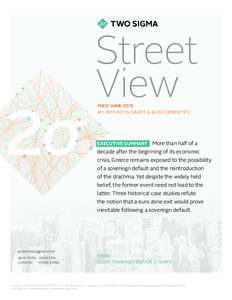 Street View MAY/ JUNE 2015 BY JEFFREY N. SARET & ALEX DEMENTIEV