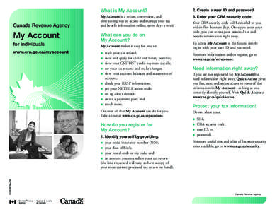 Canada Revenue Agency  My Account for individuals www.cra.gc.ca/myaccount