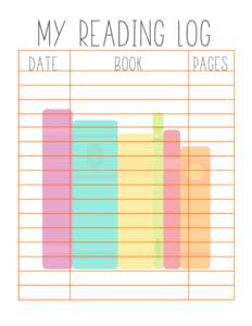 My Reading Log Date Book  Pages