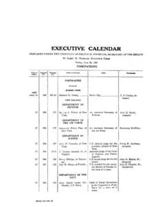 EXECUTIVE CALENDAR PREPARED UNDER THE DIRECTION OF FELTON M. JOHNSTON, SECRETARY OF THE SENATE BY LARRY M.