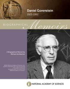 Daniel GorensteinA Biographical Memoir by Michael Aschbacher