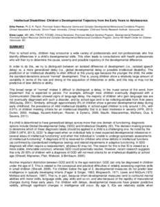 Childhood psychiatric disorders / Disability / Developmental psychology / Abnormal psychology / Psychopathology / Mental retardation / Developmental disability / Autism / Intellectual disability / Psychiatry / Medicine / Health