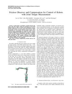 Friction Observer and Compensation for Control of Robots with Joint Torque Measurement