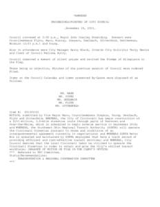 *AMENDED PROCEEDINGS/MINUTES OF CITY COUNCIL …November 19, 2014… Council convened at 2:00 p.m., Mayor John Cranley Presiding. Present were Councilmembers Flynn, Mann, Murray, Simpson, Seelbach, Sittenfeld, Smitherman