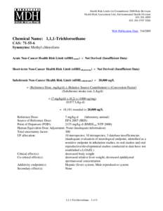 Summary Sheet: 1,1,1-Trichloroethane