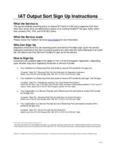 IAT Output Sort Sign Up Instructions