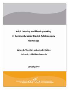 Adult Learning and Meaning-making in Community-based Guided Autobiography Workshops