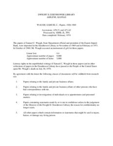 Microsoft Word - WAUGH, SAMUEL C.  Papers, [removed]doc