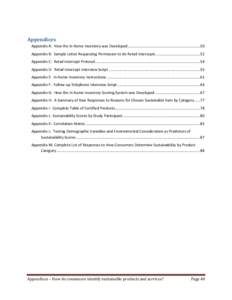 Appendices Appendix A: How the In-home Inventory was Developed ..................................................................... 50 Appendix B: Sample Letter Requesting Permission to do Retail Intercepts ............