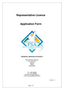 Microsoft Word - Representative Licence Application Form