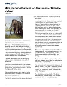 Zoology / Dwarf elephant / Mammoth / Woolly mammoth / Straight-tusked Elephant / Elephant / Mastodon / Palaeoloxodon / Insular dwarfism / Pleistocene extinctions / Extinction / Biology