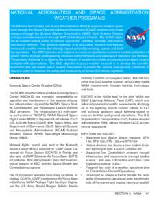 NATIONAL  AERONAUTICS AND SPACE WEATHER PROGRAMS  ADMINISTRATION