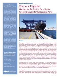 EPA New England Options for the Marine Ports Sector: Green Strategies for Sustainable Ports