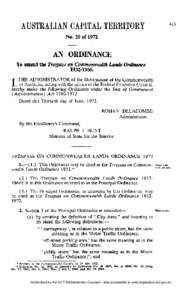 No. 20 of[removed]AN ORDINANCE To amend the Trespass on Commonwealth Lands Ordinance[removed].