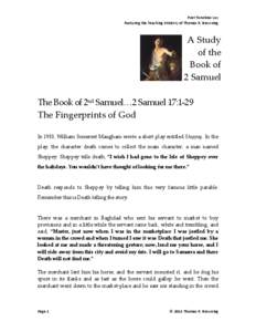 Microsoft Word - Lesson[removed]Samuel 17.1-29_ The Fingerprints of God