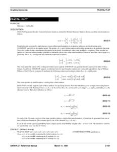 Graphics Commands  FRACTAL PLOT FRACTAL PLOT PURPOSE