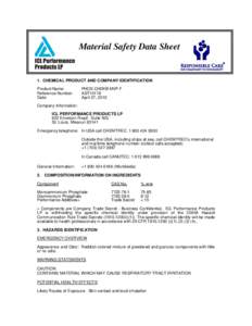 Material Safety Data Sheet  1. CHEMICAL PRODUCT AND COMPANY IDENTIFICATION Product Name: Reference Number: Date: