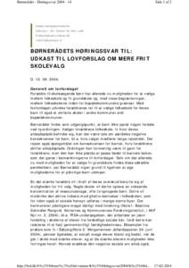 Børnerådet - HøringssvarSide 1 af 2 Undervisningsministeriet Udd.styr., Jur. kontor for alm. udd.