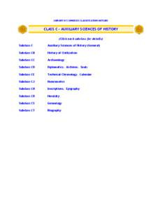 Library of Congress Classification Outline: Class C - Auxiliary Sciences of History