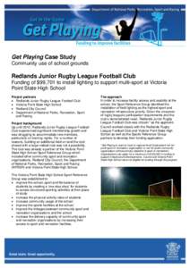 Get Playing Case Study - Redlands Junior Rugby League Football Club