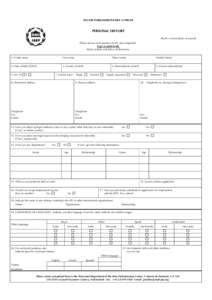 INTER-PARLIAMENTARY UNION PERSONAL HISTORY Attach a recent photo of yourself Please answer each question clearly and completely. Type or print in ink. Read carefully and follow all directions.