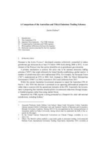 A Comparison of the Australian and Tōkyō Emissions Trading Schemes Justin Dabner∗ I. II. III. IV.