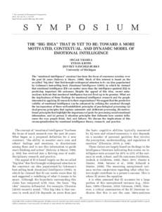 ! The Academy of Management Perspectives 2014, Vol. 28, No. 2, 93–107. http://dx.doi.orgampS Y M P O S I U M THE “BIG IDEA” THAT IS YET TO BE: TOWARD A MORE