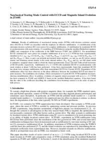 1  EX/5-4 Neoclassical Tearing Mode Control with ECCD and Magnetic Island Evolution in JT-60U