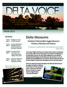 a publication of the Delta Protection Commission  The voice of those who live, work and play in the Delta.