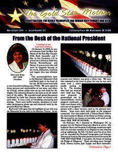 March-April 2008 H Issue Number[removed]Leroy Place, NW, Washington, DC[removed]From the Desk of the National President Greetings to our