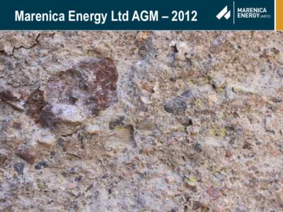 Marenica Energy Ltd AGM – 2012  DISCLAIMER & DECLARATION Disclaimer !