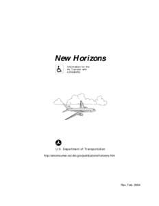 New H orizons Information for the Air Trav eler with a Disability  U.S. Department of Transportation