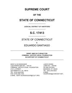 SUPREME COURT OF THE STATE OF CONNECTICUT JUDICIAL DISTRICT OF HARTFORD