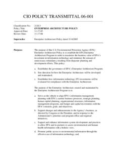 Federal enterprise architecture / Clinger–Cohen Act / Enterprise architect / Information security / OMB Circular A-130 / Chief information officer / Enterprise Architecture Assessment Framework / Enterprise information security architecture / United States Office of Management and Budget / Information technology management / Enterprise architecture