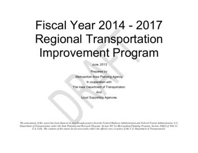 Fiscal Year[removed]Regional Transportation Improvement Program June, 2013 Prepared by Metropolitan Area Planning Agency