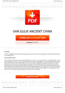 BOOKS ABOUT VAN GULIK ANCIENT CHINA  Cityhalllosangeles.com VAN GULIK ANCIENT CHINA
