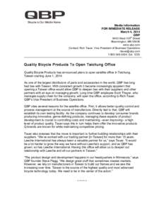 Microsoft Word - QBP Opens Taichung Office PR_final.doc