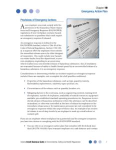 Chapter 19 Emergency Action Plan Provisions of Emergency Actions  A