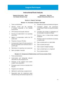 Anatomy Surgicaland Techniques Physiology Instructional/Task Analysis Related Information: What