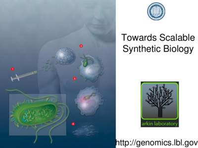 Towards Scalable Synthetic Biology http://genomics.lbl.gov  The Enormous Potential of Engineered Microbes