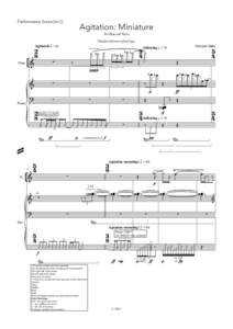 Performance Score (in C)  Agitation: Miniature For  Flute  and  Piano  Flute