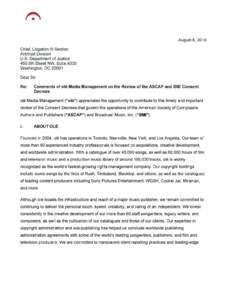 ASCAP/BMI Comment: olé Media Management