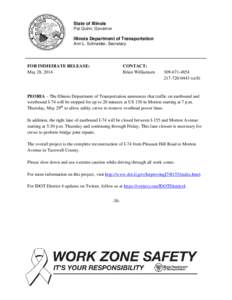 Press Release - Work Zone Safety