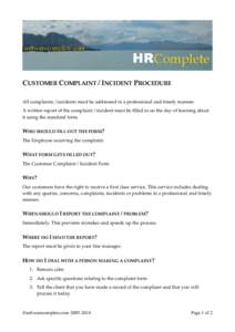 Microsoft Word - Customer_Complaint_Or_Incident_Procedure.doc