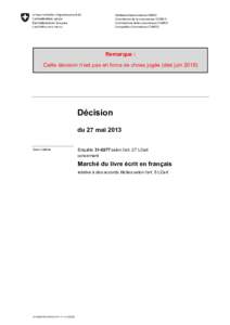 Microsoft Word - Livres en langue française_Décision du 27 mai 2013