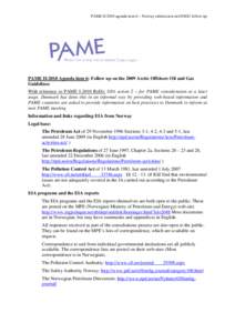 PAME II-2010 agenda item 6 – Norway submission on OOGG follow-up  PAME II-2010 Agenda item 6: Follow up on the 2009 Arctic Offshore Oil and Gas Guidelines With reference to PAME I-2010 RoDs: I(D) action 2 – for PAME 