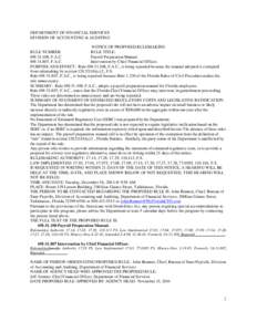 Rulemaking / Payroll / Audit / Notice of proposed rulemaking / Chief Financial Officer of Florida / United States administrative law / Administrative law / Decision theory